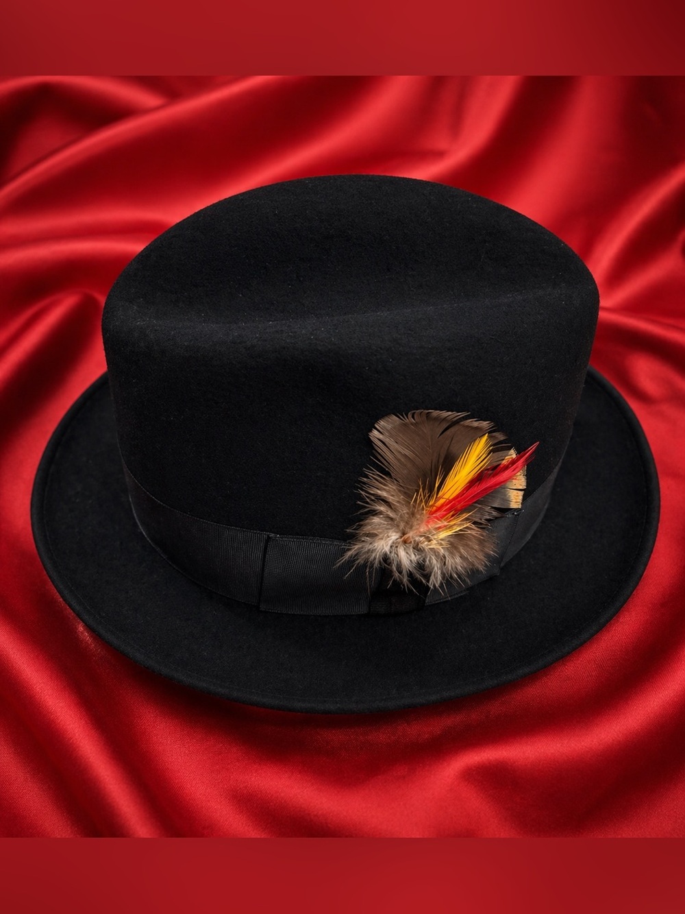 Royal Stetson Selby Black Fur Felt Fedora Hat Size 7 1/8